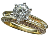 Alliance et bague de fiançailles (1,45 carats)