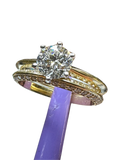 Alliance et bague de fiançailles