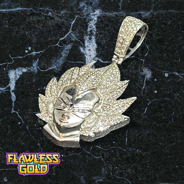 Vegeta Pendant Diamonds Bijoux Flawless Gold